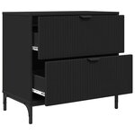 vidaXL Table de chevet Noir 63 5 x 36 x 61 cm Bois d'ingénierie