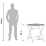 vidaXL Table de jardin pliante Marron Ø 90 x 75 cm