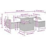 vidaXL Salon de jardin 6 Pièces avec coussins gris résine tressée