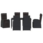 vidaXL Ensemble de salle à manger pour jardin 7 Pièces Noir polyrotin