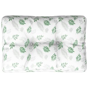 vidaXL Coussin de palette motif de feuilles 60x40x12 cm tissu