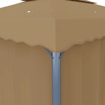 vidaXL Tonnelle avec rideau 3x3 m Taupe Aluminium
