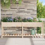 Jardinier vidaXL avec grilles 203x53x76 cm en bois massif de sapin
