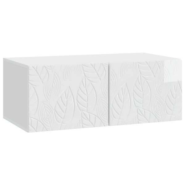 vidaXL Meuble TV mural 98 x 41 x 30 cm Blanc brillant