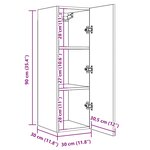 vidaXL Meuble mural vieux bois 30 5x30x90 cm bois d'ingénierie