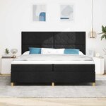 vidaXL Lit à ressorts avec matelas Noir 200 x 200 cm tissu