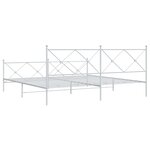 vidaXL Cadre de lit métal sans matelas et pied de lit blanc 193x203 cm
