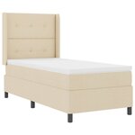 vidaXL Lit à ressorts avec matelas Crème 200 x 80 cm tissu