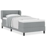 Lit Box Spring vidaXL avec Matelas - Gris clair  90x200 cm  Tissu