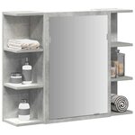 vidaXL Armoire à miroir de bain Gris béton 80x20 5x64 cm Aggloméré