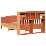 vidaXL Lit bibliothèque sans matelas cire marron 140x200 cm pin massif