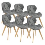 Lot de 6 chaises salle à manger similicuir 81 x 57 x 49 cm gris 03_0006792