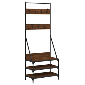 vidaXL Porte-vêtements et rangement des chaussures chêne marron