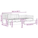 vidaXL Lit de jour et tiroirs sans matelas blanc 90x200 cm bois massif