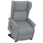 vidaXL Fauteuil de massage inclinable Gris clair Tissu