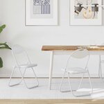 vidaXL Chaise pliante 2 Pièces Blanc 48 x 43 5 x 81 cm Simili cuir