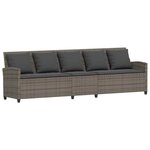 vidaXL Salon de jardin 4 Pièces avec coussins gris résine tressée