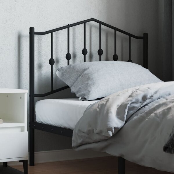 vidaXL Tête de lit métal noir 90 cm
