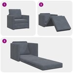 vidaXL Canapé-lit avec coussin Gris foncé 74 x 77 x 81 cm Velours