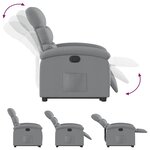 vidaXL Fauteuil inclinable électrique gris clair tissu