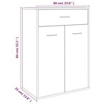 vidaXL Armoire à chaussures Sonoma gris 60x35x84 cm Bois d'ingénierie