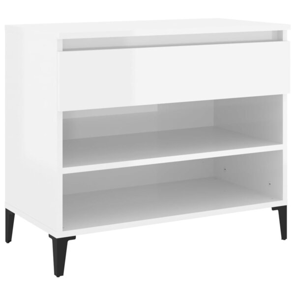vidaXL Armoire à chaussure Blanc brillant 70x36x60 cm Bois ingénierie