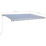 vidaXL Auvent manuel rétractable 500x350 cm Bleu et blanc