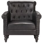 vidaXL Fauteuil Noir Cuir de chèvre véritable