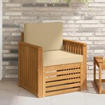 vidaXL Canapé d’extérieur Bois d'acacia massif et polyester Naturel