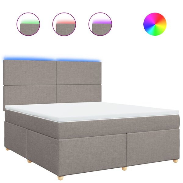 vidaXL Sommier à lattes de lit avec matelas Taupe 180x200 cm Tissu
