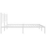 vidaXL Cadre de lit métal sans matelas et tête de lit blanc 200x200 cm