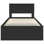 vidaXL Cadre de lit avec tête de lit Noir 100 x 200 cm Pin massif