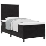 Lit Box Spring vidaXL avec Matelas Noir 90x200 cm Velours