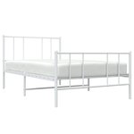 vidaXL Cadre de lit métal sans matelas avec pied de lit blanc 80x200cm