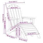 vidaXL Chaise Adirondack avec repose-pieds blanche en HDPE