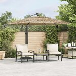 vidaXL Parasol de jardin avec mât en acier marron 246x246x230 cm