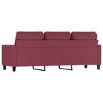 vidaXL Canapé à 3 places Rouge bordeaux 180 cm Tissu