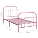 vidaXL Cadre de lit Rose Métal 100 x 200 cm