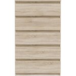 Commode CHELSEA 5 tiroirs - 77 2 x 42 2 x 128 1 - chêne sonoma