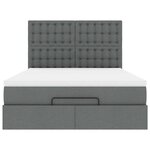 VidaXL Cadre de lit ottoman avec matelas gris foncé 140x190 cm tissu