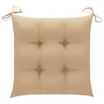 vidaXL Chaises de jardin et coussins beige lot de 2 Bois teck massif