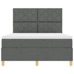 vidaXL Lit Box Spring avec Matelas Gris foncé 140x200 cm Tissu