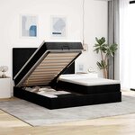 VidaXL Cadre de lit ottoman avec matelas noir 200x200cm tissu