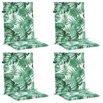 vidaXL Coussins de chaise à dossier bas lot de 4 modèle de feuille