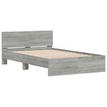 vidaXL Cadre de lit avec tête de lit et LED sonoma gris 120x200 cm