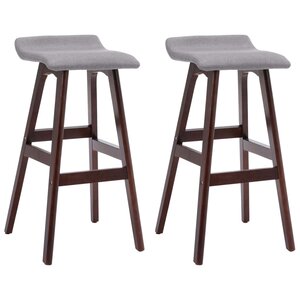 vidaXL Tabourets de bar lot de 2 gris clair tissu