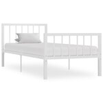 vidaXL Cadre de lit Blanc Métal 90 x 200 cm