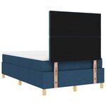 vidaXL Lit à ressort avec matelas bleu 120x200 cm tissu