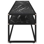 vidaXL Meuble TV marbre noir 200x40x40 5 cm verre trempé