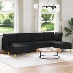 vidaXL Canapé modulaire avec rangement 6 Pièces Noir Tissu
